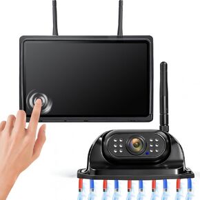 نظام كاميرا احتياطية لاسلكية 1080 بكسل مقاس 7 بوصات لشاحنة Furrion RV السلكية مسبقًا، وشاشة DVR مقسمة وكاميرا رؤية خلفية مغناطيسية للرؤية الليلية بالأشعة تحت الحمراء، IP69 مقاومة للماء للمقطورة، العربة، A11 in Kuwait
