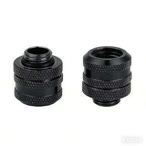 2Pcs G1/4 Compression Fitting for 14mm Hard Tubing – Brass PC Water Cooling Connector with 4 Seal Rings, Hex Socket for 8mm Wrench(Black) in Saudi Arabia