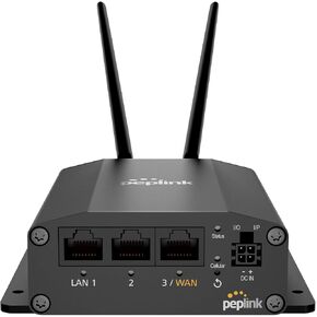 Peplink Cellular Router MAX BR1 Mini Core | High Speed 150Mbps Single Cellular LTE Computer Modem with Gigabit Ethernet WAN, 2x SMA Cellular Antennas | Redundant SIM Slots | Designed for Security in Saudi Arabia