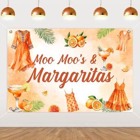 Moo Moos and Margaritas Party Decorations Backdrop, Pink and Green, 5 * 3ft in Kuwait