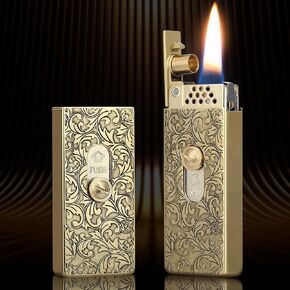 SOMGEM Matchbox Trench Lighter, Refillable Soft Flame, Vines in Saudi Arabia