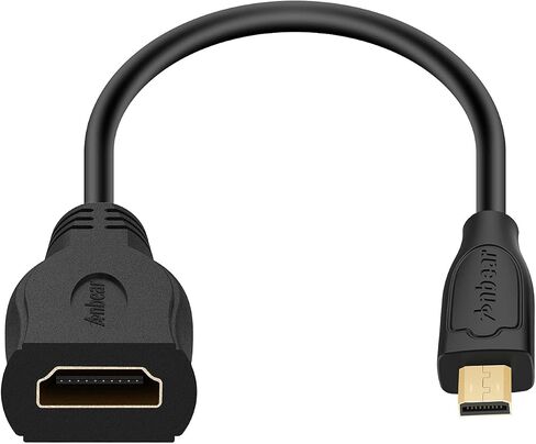 Micro HDMI to HDMI Adapter, HDMI to Micro HDMI Cable for Gopro Hero and Other Action Camera/Cam with 4K/3D Supported in Saudi Arabia