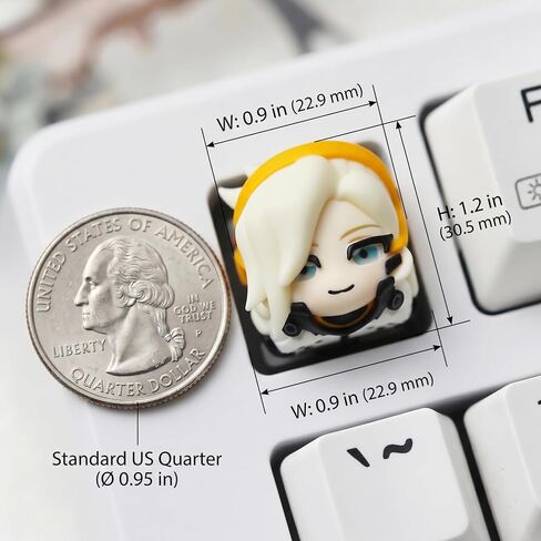 Overwatch Mercy Artisan Keycap, 4-Layer Epoxy 3D Resin, MX Fit in Kuwait