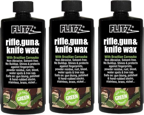 Flitz Rifle, Gun, Knife Wax - 7.6oz Bottle of USA-Made, Premium Beeswax & Carnauba to Polish, Protect, & Remove Water Stains, Fingerprints, Rust - Non-Abrasive, Water-Based Gun Stock Wax (1 Pack) in Saudi Arabia