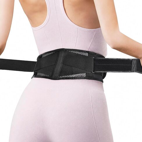 Slim & Narrow Back Brace for Lower Back Pain Women and Men, Lightweight & Thin Back Support Belt for Sciatica, Herniated Disc Relief, Breathable Lumbar Support Belt with Dual Adjustable Compression-S/M in Saudi Arabia