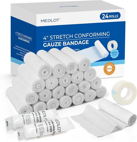 LotFancy Gauze Rolls, 4 Inch x 4.1 Yards, Conforming Stretch Gauze Bandage in Saudi Arabia