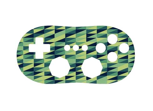 Geometric Colorful Triangles Green Blue Vinyl Decal Sticker Skin by Debbie's Designs for Wii Classic Controller in Saudi Arabia