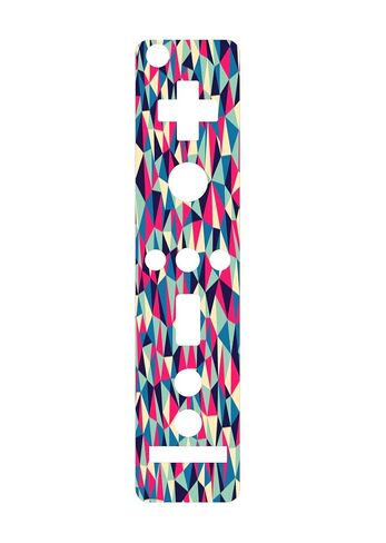 Geometric Colorful Triangles Blue Pink Aqua Orange Vinyl Decal Sticker Skin by Debbie's Designs for Wiimote Wii Controller in Saudi Arabia