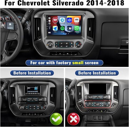 Android 15 4-Core 64G Car Stereo for Chevrolet Silverado GMC Sierra 2014-2018,Wireless CarPlay & Android Auto, 10.1" Touchscreen GPS Bluetooth Mirror Link FM Radio WiFi Backup Cam Mic SWC+Canbus in Kuwait