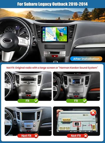 SIXTOP 4G+64G Android Car Stereo Radio for Subaru Legacy Outback 2010-2014 Wireless CarPlay Android Auto Bluetooth 5.0 GPS 9 Inch Touch Screen1280*720 FM/RDS WiFi 32EQ SWC AHD Backup Camera in Saudi Arabia