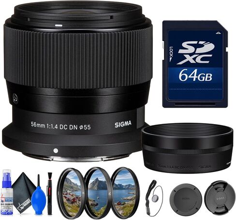 Sigma 56mm f/1.4 DC DN Contemporary Lens for Nikon Z Mirrorless + 64GB Card in Saudi Arabia