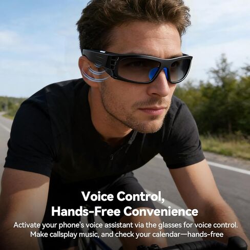 AI Smart Glasses for Women Men with Real-Time Translation, Music & Hands-Free Calling, AI Vioce Assistant, Photochromic Lens with UV & Blue Light Protection – Perfect for Hiking & Cycling in Saudi Arabia