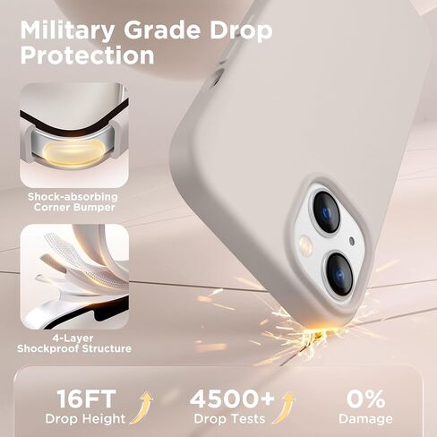 حافظة GolbinBox المغناطيسية لهاتف iPhone 15، متوافقة مع MagSafe، [بطانة ناعمة من الألياف الدقيقة المضادة للخدش]، حافظة هاتف واقية مقاومة للصدمات من السيليكون السائل لهاتف iPhone 15 6.1 بوصة، حجري in Kuwait