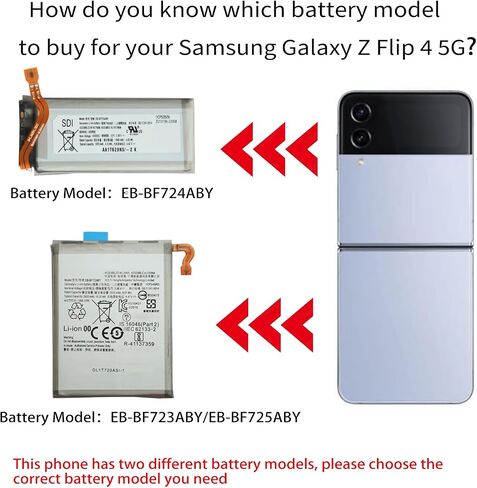 New Upgraded Battery Replacement EB-BF724ABY for Galaxy Z Flip 4 SM-F721B/U/U1/W (Upper Section), Includes Tools & Instruction in Saudi Arabia