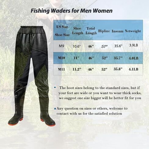 Fishing Waders for Men Women, Waterproof Waist Wader Pants with Boots in Kuwait