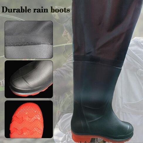 Fishing Waders for Men Women, Waterproof Waist Wader Pants with Boots in Kuwait