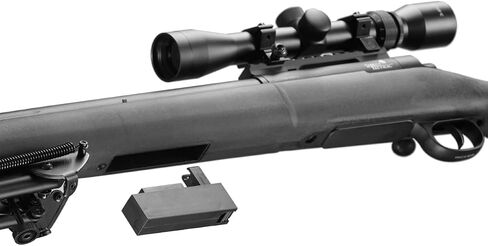 Lancer Tactical M24 Bolt Action Spring Powered Sniper Airsoft Rifle w/Scope & Bipod (450 FPS) (Color: Black) in Saudi Arabia