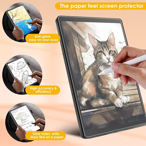 واقي شاشة مكون من قطعتين متوافق مع Lenovo Idea Tab Pro 12.7 بوصة 2025،1 واقي شاشة بملمس الورق + 1 واقي شاشة مقوى، [سهل التركيب] [خالٍ من الفقاعات] in Kuwait