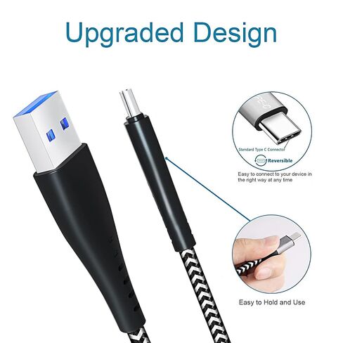 6FT 2Pack Charger Cord Charging Cable for Samsung Galaxy A51 A71 A52 A42 5G A21 A14 A54 A53 5G S22 Note9 Note 8 9 10 A50 A70 A10E A20 A13,Pixel3 XL,T-Mobile REVVLRY+,USB Type C Fast Charge Phone Wire in Saudi Arabia
