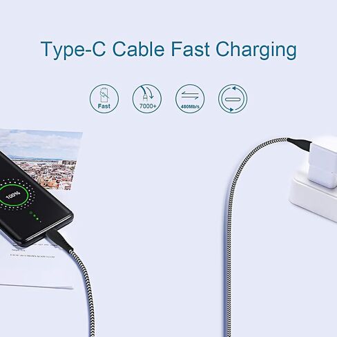 6FT 2Pack Charger Cord Charging Cable for Samsung Galaxy A51 A71 A52 A42 5G A21 A14 A54 A53 5G S22 Note9 Note 8 9 10 A50 A70 A10E A20 A13,Pixel3 XL,T-Mobile REVVLRY+,USB Type C Fast Charge Phone Wire in Saudi Arabia