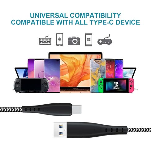 6FT 2Pack Charger Cord Charging Cable for Samsung Galaxy A51 A71 A52 A42 5G A21 A14 A54 A53 5G S22 Note9 Note 8 9 10 A50 A70 A10E A20 A13,Pixel3 XL,T-Mobile REVVLRY+,USB Type C Fast Charge Phone Wire in Saudi Arabia