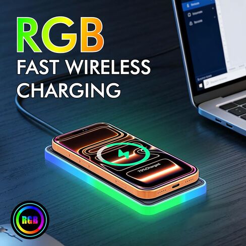 Magnetic Wireless Charger for iPhone 17/16/15/14/13/12 Series, Fast Wireless Charging Pad with Extension Cable, Portable Mag Safe Compatible Charger for Car, Desk & Travel, USB Magnetic Phone Charger in Kuwait