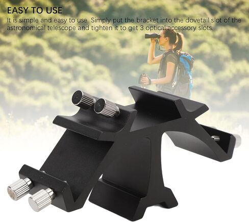 Chrees Triple Finder Scope Mount Bracket, Astronomical Telescope Finder Fixed Slots Rack Triple, Finderscope Mounting for Astronomical Enthusiasts Telescope Accessories (Only 1 Bracket) in Kuwait
