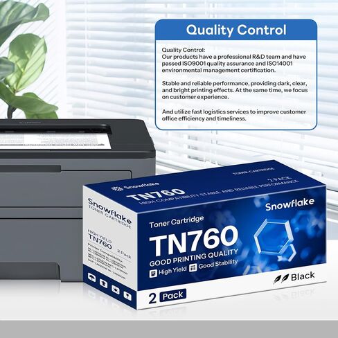 TN-760 TN760 Toner Compatible TN-760 High Yield Black Toner Cartridge Replacement for Brother TN-760 TN760 MFC-L2750DW MFC-L2710DW HL-L2350DW DCP-L2550DW Toner (2 Pack) in Saudi Arabia