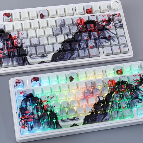 JOMKIZ Custom Keycaps, Cherry Profile PBT Ink Painting Side-Printed 130-Key in Saudi Arabia