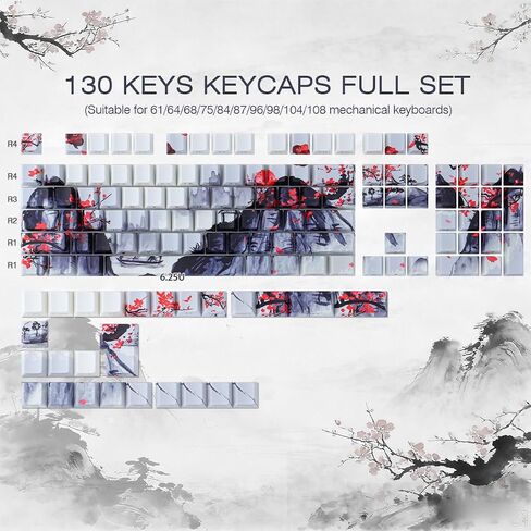 JOMKIZ Custom Keycaps, Cherry Profile PBT Ink Painting Side-Printed 130-Key in Saudi Arabia