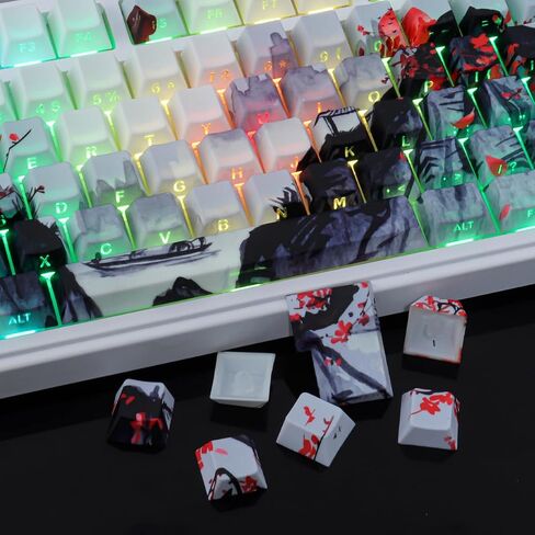 JOMKIZ Custom Keycaps, Cherry Profile PBT Ink Painting Side-Printed 130-Key in Saudi Arabia