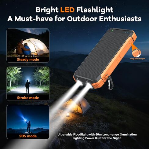 Solar Charger Power Bank 20000mAh, Portable Wireless Charger for iphone in Kuwait