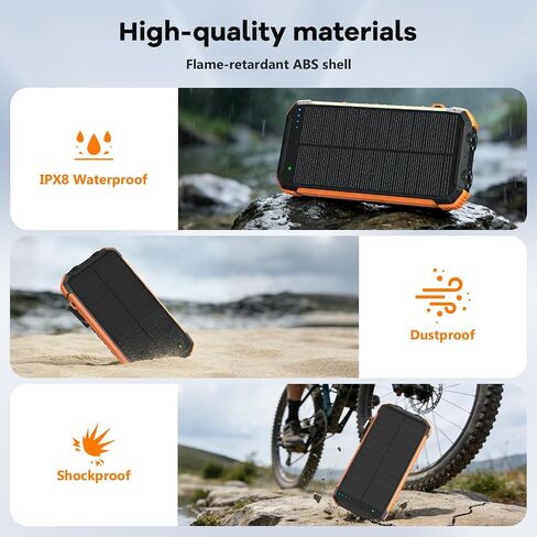 Solar Charger Power Bank 20000mAh, Portable Wireless Charger for iphone in Kuwait