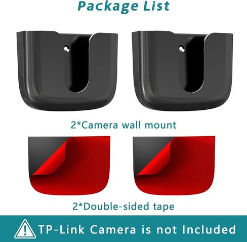 Introducing Adhesive Camera Mount,Fit for Tapo Link Indoor Security Camera C100 /C110,No Drill No Screw Mounting Bracket,No Damage to House Mount Holder,Black,2Pack (Cameras NOT Included) in Saudi Arabia