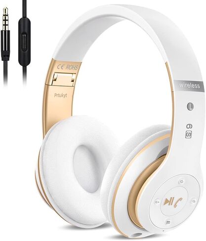 6S Bluetooth Headphones Over-Ear, Hi-Fi Stereo Foldable Wireless Stereo Headsets Earbuds with Built-in Mic, Volume Control, FM for iPhone/Samsung/iPad/PC (Blue) in Saudi Arabia