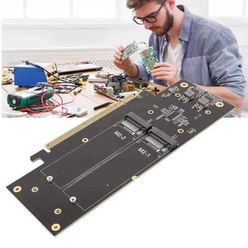 4 Port NVMe M.2 to PCIe x16 Adapter Card, Quad 2280 SSD Expansion Card, Full Speed Data Storage for Data Collection, Video Editing in Saudi Arabia