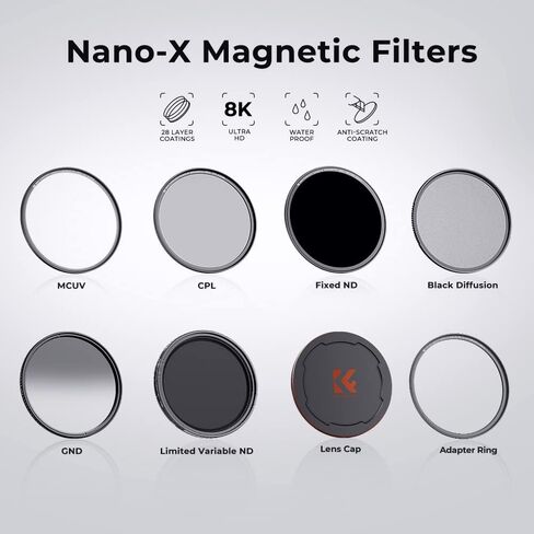 K&F CONCEPT 95mm Magnetic MCUV CPL Fixed ND1000 Lens Filters Kit in Saudi Arabia