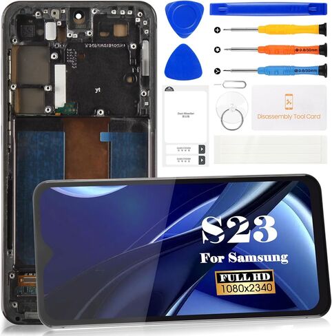 SRJTEK Incell for Samsung S23 5G Screen Replacement for Samsung S23 SM-S911U S911A S911W Display Digitizer Touch Screen Assembly (with Frame) (Black) in Saudi Arabia