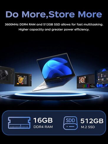 Laptop, 2026 New Laptop Computer with Intel Twin Lake N150 Processor(Up to 3.6GHz), 16GB RAM 512GB NVMe SSD, 15.6" FHD Display, Windοws 11/Student/Business Laptop, HDMI, USB3.2, Long Battery Life in Kuwait