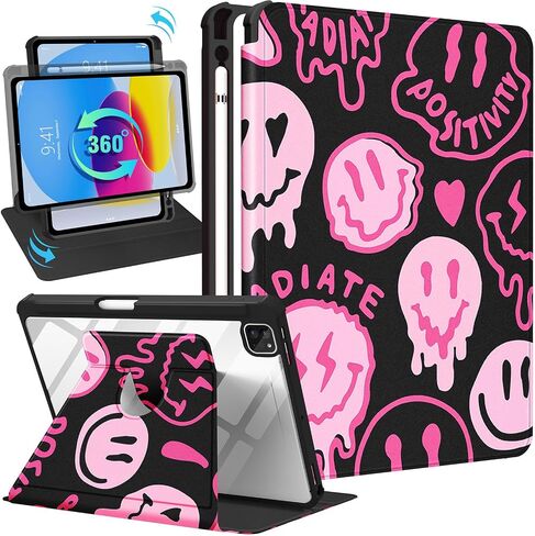 Uppuppy 360 Degree Rotating Folio Stand Case for iPad with Pencil Holder in Saudi Arabia