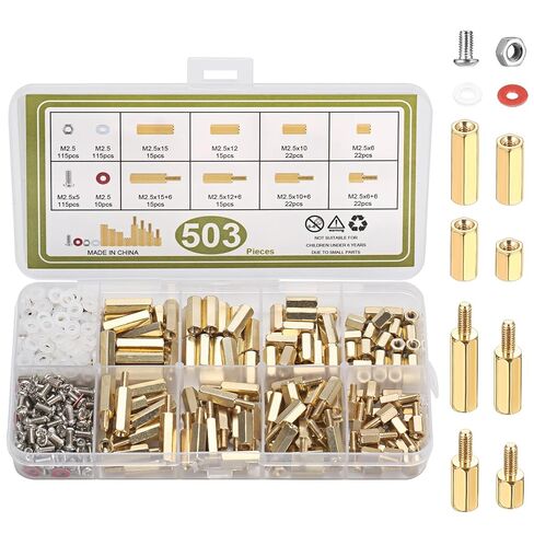 503 Pcs M2.5 Brass Standoff Spacer Kit - Screws & Nuts for PCB DIY in Saudi Arabia