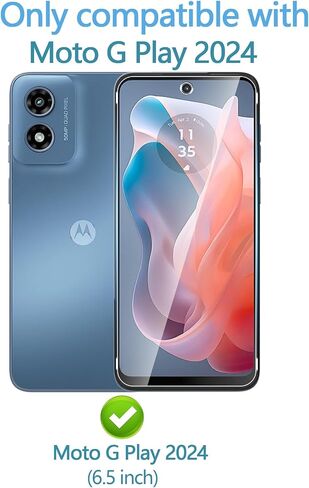 [3 Pack] Designed for Motorola Moto G play (2024) Screen Protector. Tempered glass film specially .anti-breakage. anti-scratch .no bubbles .9H hardness .with for Moto G play (2024) phone flim in Saudi Arabia