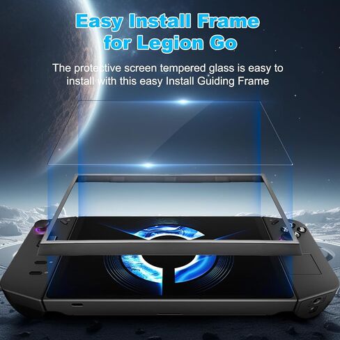 RGEEK 3-Pack Legion Go Screen Protector, Ultra HD Glass Protector 9H Hardness with Easy Install Frame Scratch Resistant Tempered Glass for Lenovo Legion Go, Come with Toolkits in Kuwait