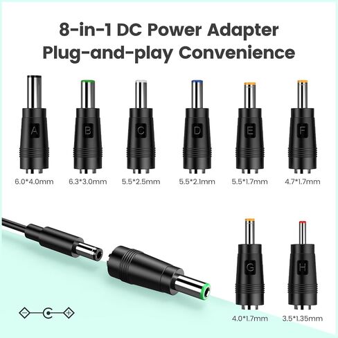Melasta 12V 1A Universal AC DC Power Supply Adapter, 12W Charger in Kuwait