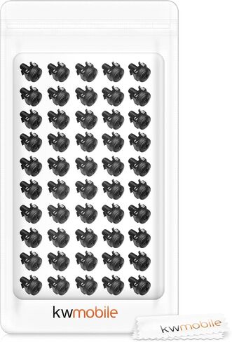kwmobile 50 Pack M6 Cage Nuts, Bolts and Washers Kit - For Patch Panel Rack Mount Equipment Data Network Cabinets Size 19 Inch and 10 Inch - Black in Saudi Arabia