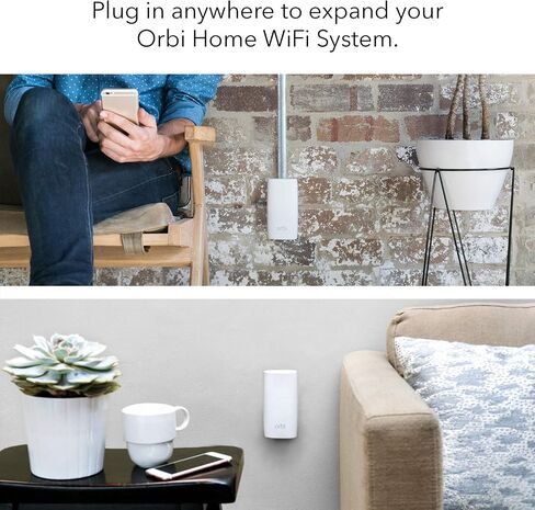 NETGEAR Orbi Wall-Plug Whole Home Mesh WiFi Satellite Extender - works with your Orbi router to add 1,500 sq. feet of coverage at speeds up to 2.2 Gbps, AC2200 (RBW30) in Saudi Arabia