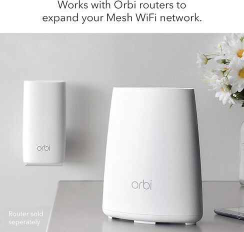 NETGEAR Orbi Wall-Plug Whole Home Mesh WiFi Satellite Extender - works with your Orbi router to add 1,500 sq. feet of coverage at speeds up to 2.2 Gbps, AC2200 (RBW30) in Saudi Arabia