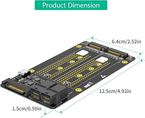 Double NVMe Disk to Two SFF 8643 Port Adapter Card for Disk Expansion Supports 2230/2242/2260/2280 Size in Kuwait
