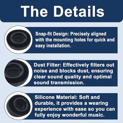 Replacement Eartips for Samsung Galaxy Buds 3 Pro/Galaxy Buds 4 Pro, 3 Pairs Silicone Earbuds Tips (S/M/L), Earbuds Earplug Replacement Accessories with Cleaning Kit-Black in Saudi Arabia