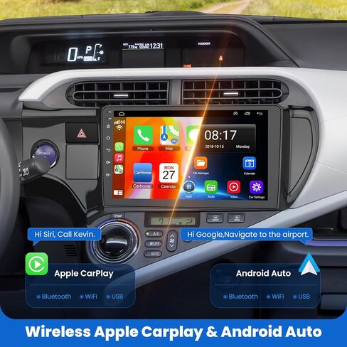 4G+64G Android 13 Wireless CarPlay Car Stereo Radio for Toyota Prius C 2012 2013 2014, 9'' HD Touch Screen Head Unit Compatible with Android Auto, Backup Camera, Mirror Link, GPS, WiFi, FM RDS in Saudi Arabia